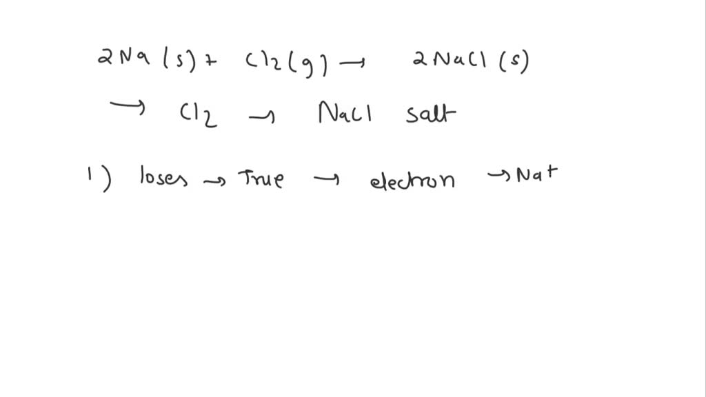 SOLVED When sodium metal and chlorine gas react to form sodium