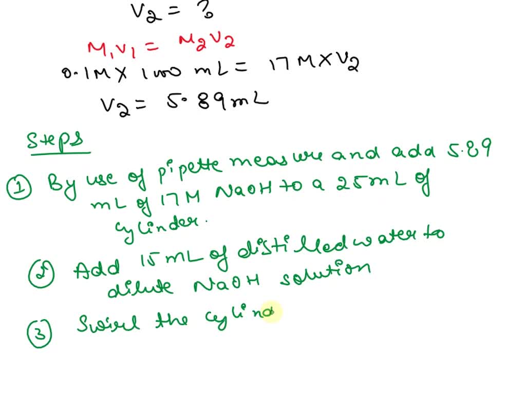 Write a detailed set of instructions for making a 100 mL solution of 0. ...