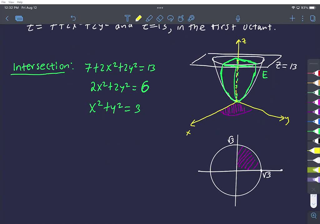 Solved Calc 3 Use Polar Coordinates To Find The Volume Of The Given Solid Bounded By The