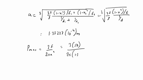 two-carbon-steel-ballseach-30-mm-in-diameter-are-pressed-together-by-a-force-f-find-the-maximum-values-of-the-principal-stress-and-the-maximum-shear-stress-if-f-50-nv-03and-e-207-gpa-o1o2ox-20087