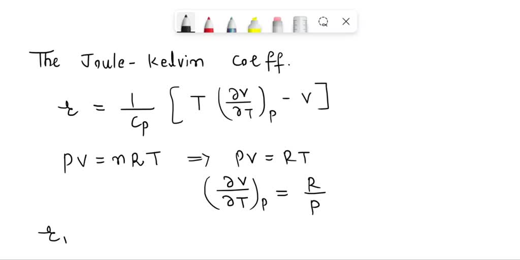 SOLVED The JouleKelvin coefficient that determines the performance of