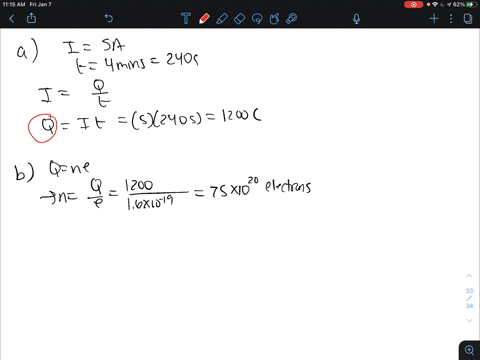 During the 31 min a 69 acurrent is setup in a wire how many...