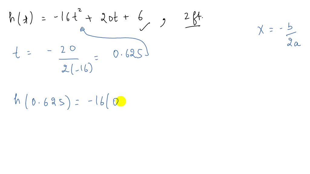 SOLVED A quarterback throws a football from a heigh of 6 feet with an