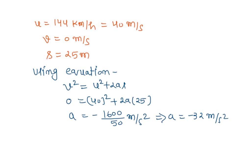 SOLVED: A bus is moving with a velocity of 144 km/hr. On seeing the ...