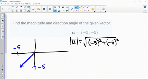 find-the-magnitude-and-direction-angle-of-the-given-vector-mathbfulangle-5-5rangle-58707
