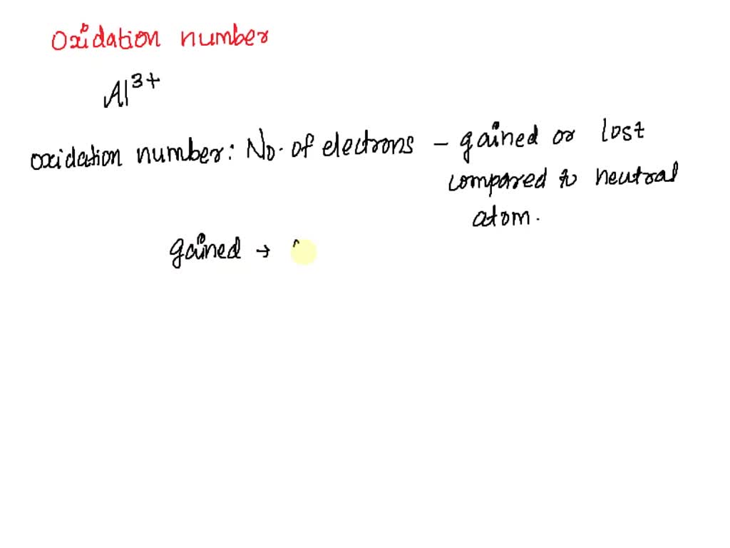 SOLVED The oxidation number of aluminum in Al3+ is