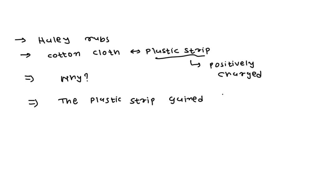 SOLVED Haley rubs a cotton cloth along a plastic strip. The plastic