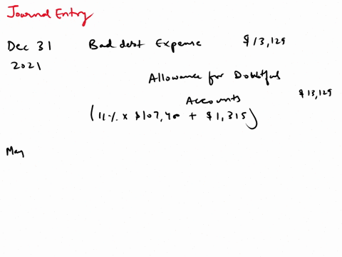 on-december-312021when-its-allowance-for-doubtful-accounts-had-a-debit-balance-of-1315wildhorse-coestimates-that-11-of-its-accounts-receivable-balance-of-107400-will-become-uncollectible-and-09049