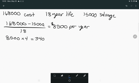 equipment-acquired-on-january-8-at-a-cost-of-168000-has-an-estimated-useful-life-of-18-years-has-an-estimated-residual-value-of-15000-and-is-depreciated-by-the-straightline-methoda-what-was-69235