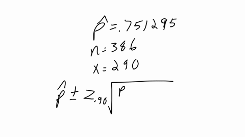 assume-that-a-sample-is-used-to-estimate-a-population-proportion-p-find-the-90-confidence-interval-for-a-sample-of-size-386-with-290-successes-enter-your-answer-as-a-tri-linear-inequality-using-decima