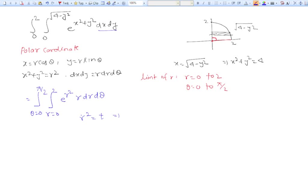 in the integration of polar coordinates dxdy is replaced by