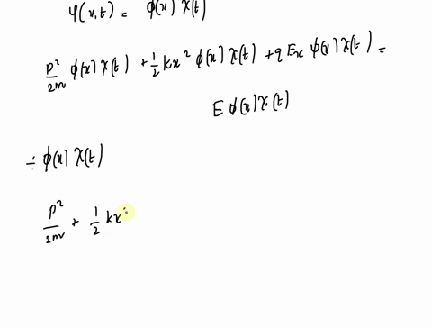 a-particle-of-charge-q-and-mass-m-which-is-moving-in-a-one-dimensional-harmonic-potential-of-frequency-is-subject-to-a-weak-electric-field-e-in-the-x-directiona-find-the-exact-expression-for-the-energ