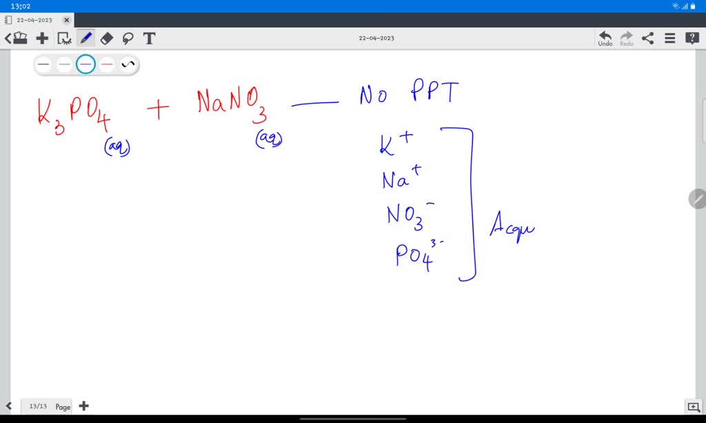 Solved Does A Reaction Occur When Aqueous Solutions Of Sodium Nitrate And Potassium Phosphate