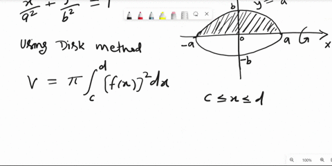find-the-volume-of-the-solid-that-results-when-the-region-above-the-x-axis-and-below-the-ellipse-fra-53502