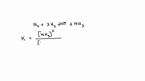 calculate-the-value-of-the-equilibrium-constant-k-for-the-reaction-n2-3-h2-2-nh3-given-that-the-equilibrium-concentrations-are-050-m-nh3-003-m-h2-and-001-m-18767