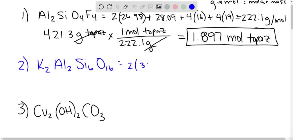 SOLVED: For each of the following compounds, determine the moles of ...