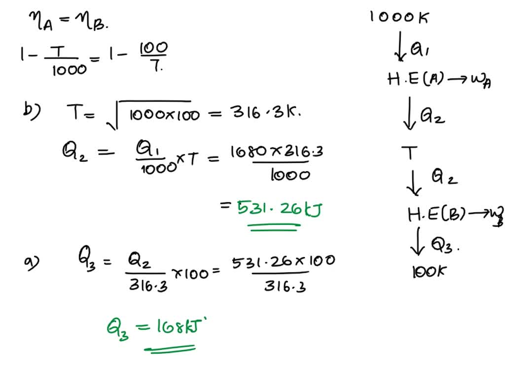 SOLVED: Two Carnot Engines A And B Are Connected In Series Between Two ...