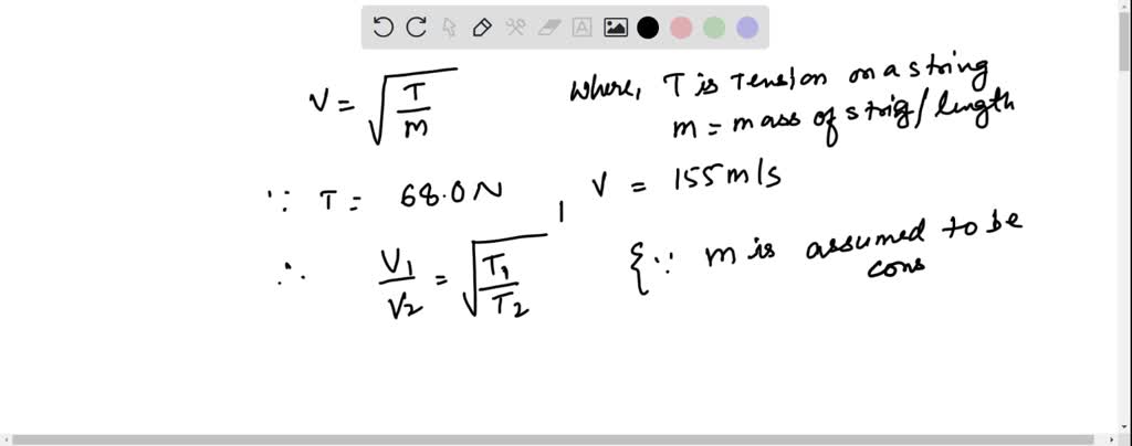 SOLVED: The wave speed on a string is 155 m/s when the tension is 68.0 ...