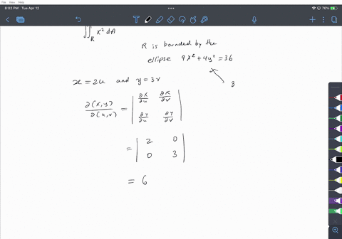 use-the-transformation-x-2uy-3v-to-evaluate-the-double-integral-jir-xeda-where-r-is-the-region-bounded-by-the-ellipse-9x2-4y2-36-show-all-work-58466