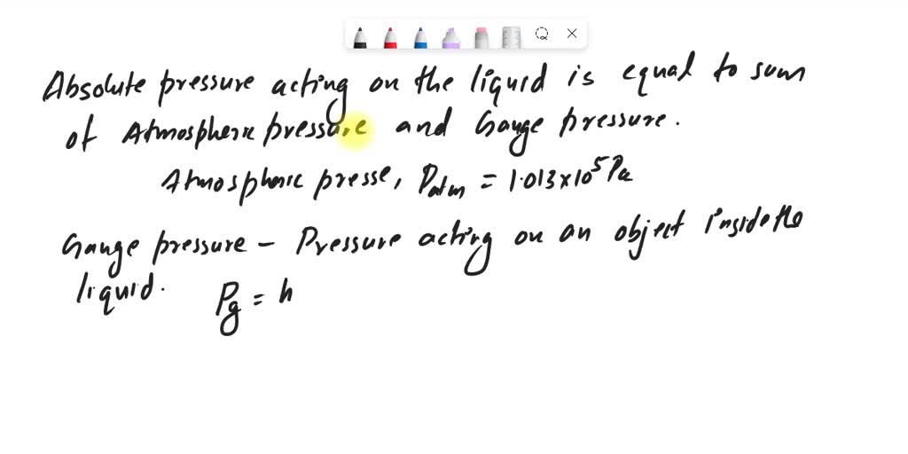 SOLVED Someone claims that the absolute pressure in a liquid of