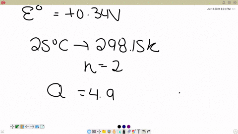 what-is-the-potential-of-this-cell-at-25c-if-the-copper-electrode-is-placed-in-a-solution-in-which-cu2-4910-6-m-2