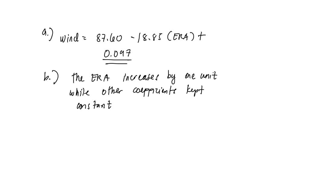 SOLVED A baseball analytics specialist wants to determine which
