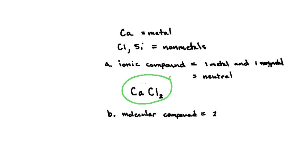 SOLVED Using only the elements Ca, Cl, Si, give formulas for the