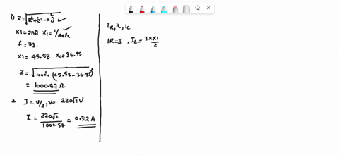 three-elements-of-r100l100mh-and-c150f-it-is-connected-in-series-to-a-source-given-by-the-equation-v2202-sin-wt-two-different-frequencies73-hz10xe-hzwere-applied-to-the-circuit-calculate-the-87823