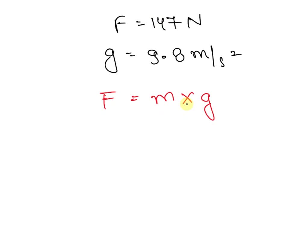 What is the mass of a falling rock if it produces a force of 147 N?