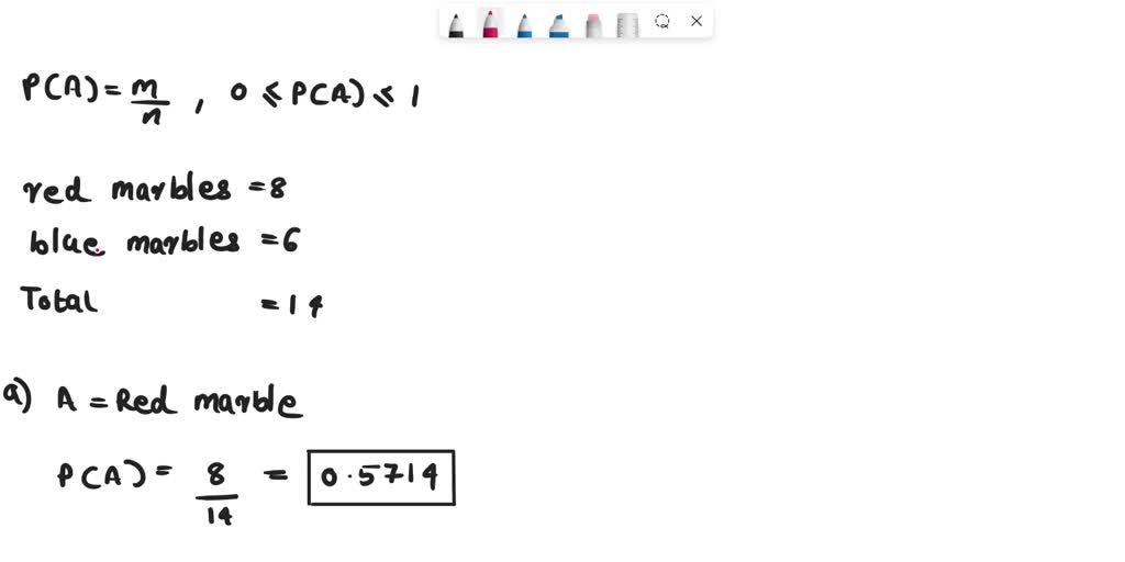 SOLVED A jar contains 8 red marbles numbered and blue random from the