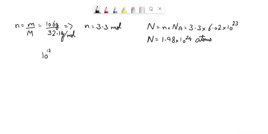 SOLVED: What net charge would you place on a 106 g piece of sulfur if ...