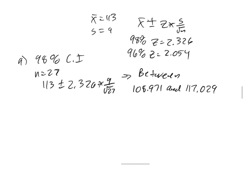 Relevant Equations Confidence Interval for Sample Mean CI =