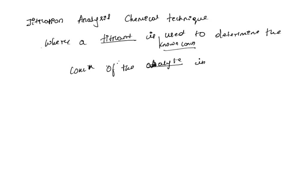 SOLVED A reagent that is usually in the burette during titration
