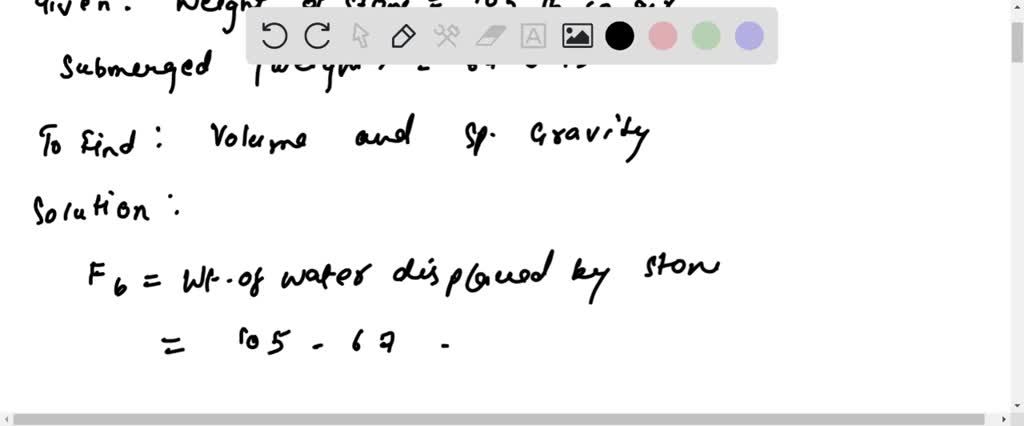 A Stone Weighs 105 Lb In Air When Submerged In Water It Weighs 67 0 