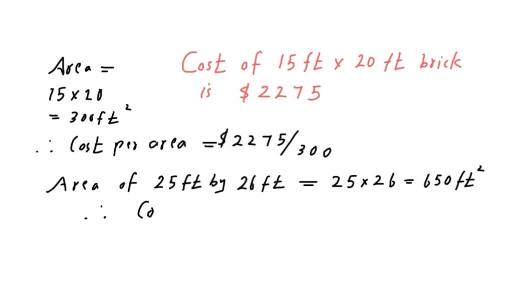 SOLVED You read online that a 15 ft by 20 ft brick patio would cost