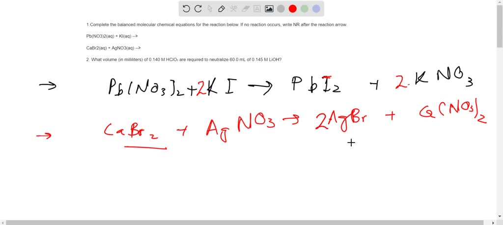 SOLVED: Complete the balanced molecular chemical equations for the ...