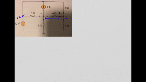 3.2 In the circuit of Fig. 3.46, applying KCL at node 2...