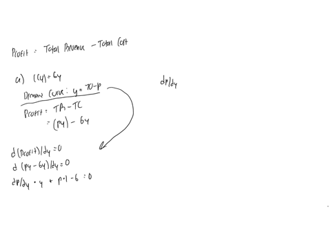 a-monopolist-faces-a-demand-curve-given-by-y-70-p-where-y-and-p-denote-the-quantity-demanded-and-the-price-of-the-final-good-respectively-a-suppose-the-monopolists-cost-function-is-given-by-cy-6y-find