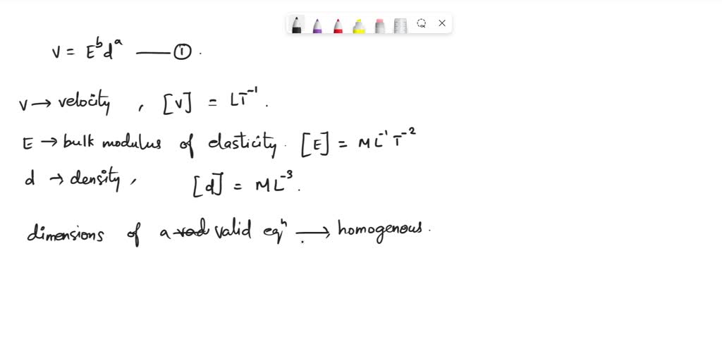 SOLVED: In The Formula V=E^b D^a, If V, E And D Are The Velocity ...