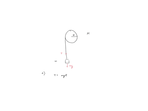3-a-mass-m-is-tied-to-light-string-that-1s-wrapped-around-pulley-of-mass-m-and-radius-r-assume-that-the-pulleys-mass-is-solely-in-its-outer-rim-when-the-hanging-mass-is-released-it-falls-as-30114