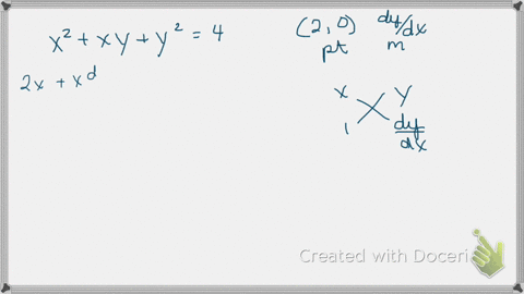 use-implicit-differentiation-to-find-an-equation-of-the-tangent-line-to-the-graph-at-the-given-point-x2-xy-y2-4-2-0