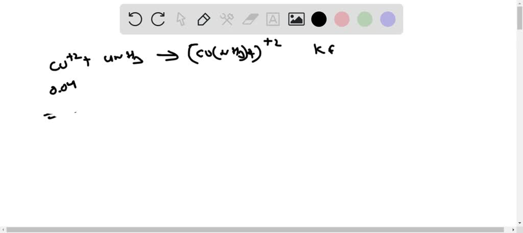 SOLVED: Consider the following equilibrium: Cu2+(aq) + 4NH3(aq) Cu(NH3 ...