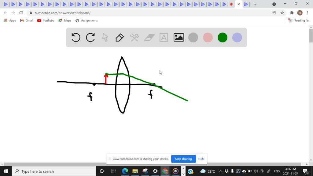 solved-an-erect-object-is-placed-on-the-central-axis-of-a-thin-lens