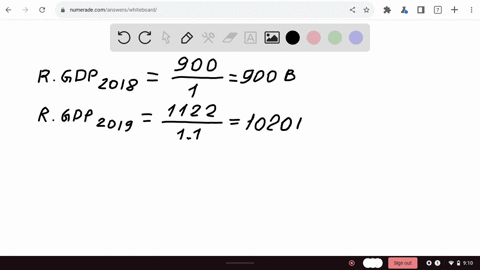 calculate-economic-growth-using-the-information-below-year-nominal-gdp-price-level-index-population-2018-900-billion-100-18-million-2019-1122-billion-110-20-million-the-real-gdp-in-2018-was-45197