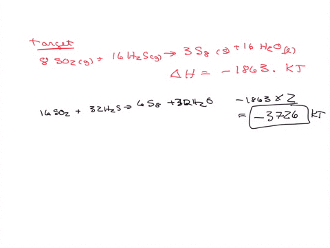 a-chemist-measures-the-enthalpy-change-ah-during-the-following-reaction-8-so2g-16-h2sg-_-3-sgs-16-hzo-ah-1863-kj-use-this-information-to-complete-the-table-below-round-each-of-your-answers-t-81805