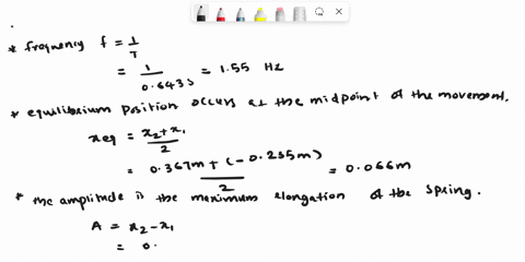 a0143-kg-particle-undergoes-simple-harmonic-motion-along-the-horizontal-x-axis-between-the-points-x-0235-m-and-x2-0367-m-the-period-of-oscillation-is-0643-find-the-frequency-f-the-equilibriu-08697