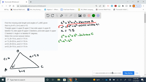 find-the-missing-side-length-and-angles-of-abc-given-that-ma41-b4-and-c10-triangle-upper-a-upper-b-upper-c-has-side-upper-a-upper-b-labeled-10-side-upper-b-upper-c-labeled-a-and-side-upper-a-60755