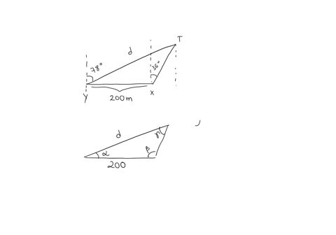 a-tree-is-on-bearing-s-36-w-from-a-point-x-and-s-78w-from-a-point-y-if-x-is-200m-due-east-of-y-calculate-the-distance-of-the-tree-from-y-to-the-nearest-metre-16907