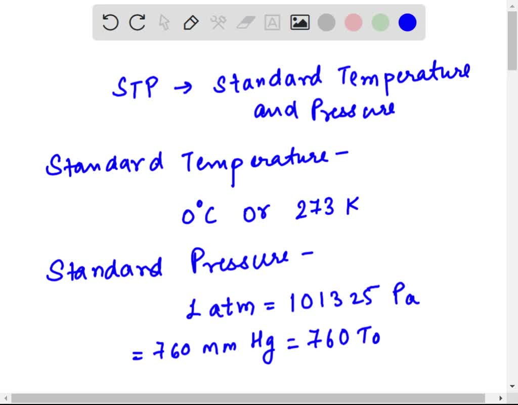 What Is The Standard Temperature And Pressure Stp For A Gas