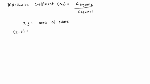 consider-15-ml-of-an-aqueous-solution-containing-20-g-of-an-organic-solute-if-the-distribution-coefficient-for-the-solute-between-ether-and-water-is-20-calculate-the-percent-of-the-compound-49538